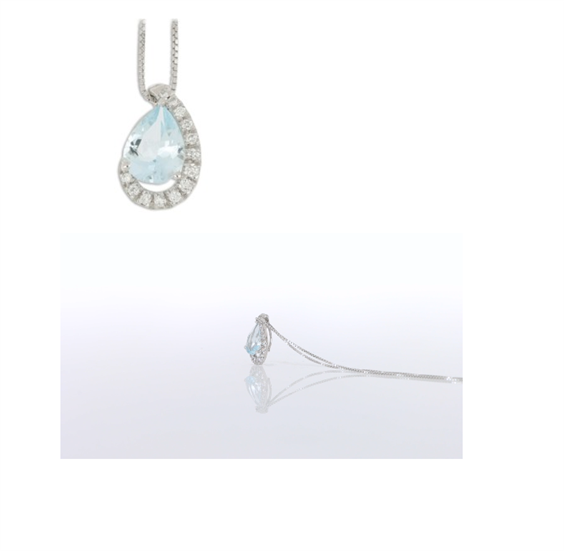 Collana Gemoro Donna Acquamarina in Oro bianco Acquamarina 0.85 Ct PM197BIA - PM197BIA